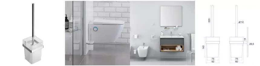 Ёршик для унитаза «Excellent» Riko DOEX.1605CR на стену хром Ёршик для унитаза «Excellent» Riko DOEX.1605CR на стену хром
