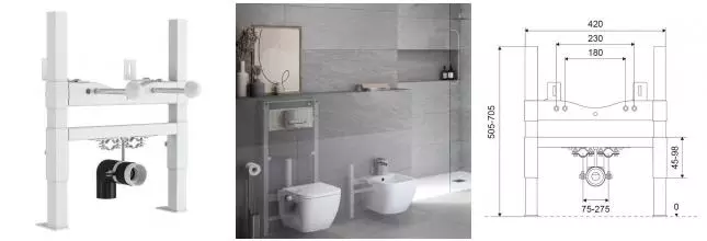 Инсталляция для биде «Excellent» Shiro INEX.SH505.420 Инсталляция для биде «Excellent» Shiro INEX.SH505.420