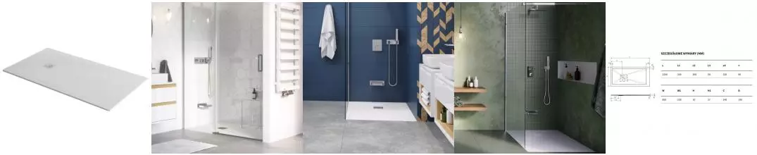 Душевой поддон «Excellent» Arda 120/90 низкий из литьевого мрамора белый без сифона Душевой поддон «Excellent» Arda 120/90 низкий из литьевого мрамора белый без сифона