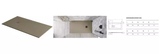 Душевой поддон «Excellent» Arda 160/90 низкий из литьевого мрамора капучино без сифона Душевой поддон «Excellent» Arda 160/90 низкий из литьевого мрамора капучино без сифона