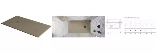 Душевой поддон «Excellent» Arda 180/90 низкий из литьевого мрамора капучино без сифона Душевой поддон «Excellent» Arda 180/90 низкий из литьевого мрамора капучино без сифона