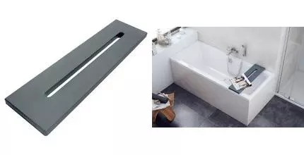 Полка на ванну «Excellent» Level WAPO.LEVEL-SZARY на ванну серая