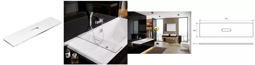 Полка на ванну «Excellent» Zen DOEX.1101.750.TR на ванну прозрачная