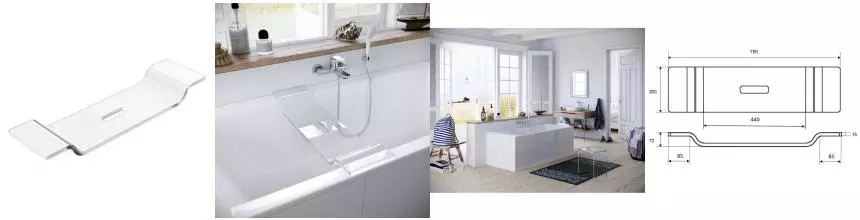 Полка на ванну «Excellent» Zen DOEX.1102.750.TR на ванну прозрачная