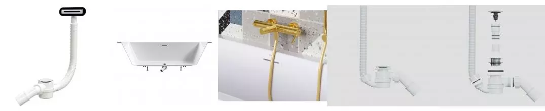 Сифон для ванны слив-перелив «Excellent» Heaven белый глянец Клик-клак Сифон для ванны слив-перелив «Excellent» Heaven белый глянец Клик-клак