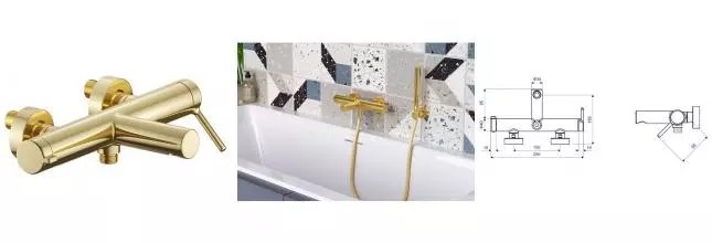 Смеситель для ванны «Excellent» Pi AREX.1205GL золото Смеситель для ванны «Excellent» Pi AREX.1205GL золото