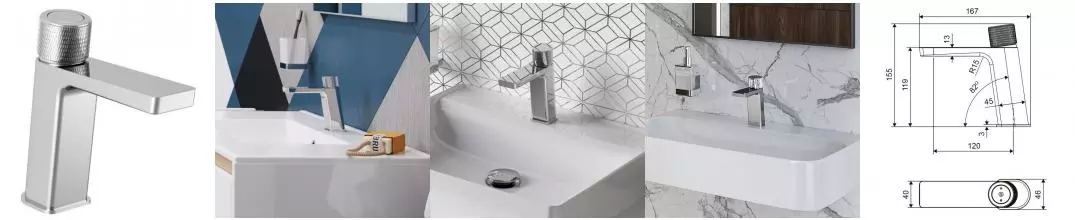 Смеситель для раковины «Excellent» Krotos AREX.8001CR хром