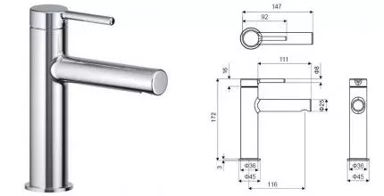 Смеситель для раковины «Excellent» Pi AREX.1201CR хром