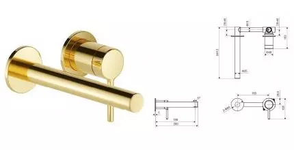 Смеситель для раковины «Excellent» Pi AREX.1214GL золото