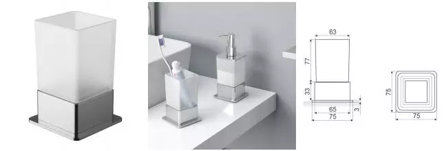 Стакан для зубных щёток «Excellent» Riko DOEX.1614CR на стол хром