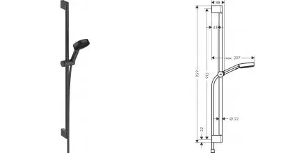 Душевой гарнитур «Hansgrohe» Pulsify Relaxation 24170670 чёрный матовый Душевой гарнитур «Hansgrohe» Pulsify Relaxation 24170670 чёрный матовый