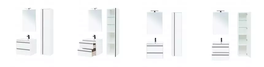 Мебель для ванной подвесная «Aquanet» Lino 60 белая матовая
