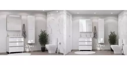 Мебель для ванной подвесная «Roca» The Gap 80 с 3 ящиками белый глянец