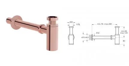 Сифон для раковины «Vitra» A4512326 медь Сифон для раковины «Vitra» A4512326 медь