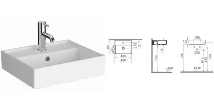 Раковина «Vitra» ArchiPlant 45/38 7400B003-0001 фарфоровая белая Раковина «Vitra» ArchiPlant 45/38 7400B003-0001 фарфоровая белая