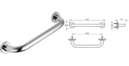 Поручень «Vitra» Arkitekta A44375 на стену хром
