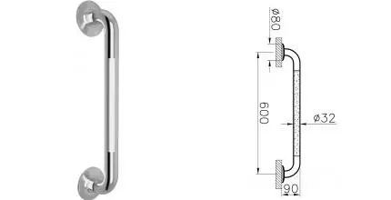 Поручень «Vitra» Arkitekta A44449 на стену хром