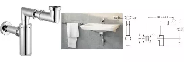 Сифон для раковины «Vitra» A45133 хром Сифон для раковины «Vitra» A45133 хром