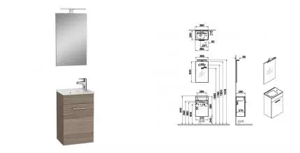 Мебель для ванной подвесная «Vitra» Mia 40 кордоба правая