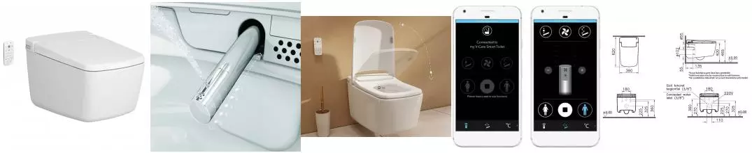 Подвесной унитаз безободковый «Vitra» V-Care Prime 7231B403-6216 белый с сиденьем с микролифтом белое