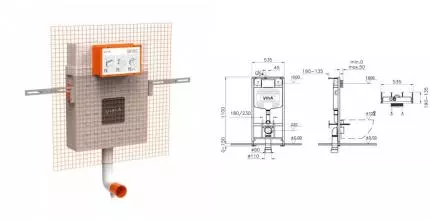 Бачок скрытого монтажа для унитаза «Vitra» V12 762-1740-01 Бачок скрытого монтажа для унитаза «Vitra» V12 762-1740-01