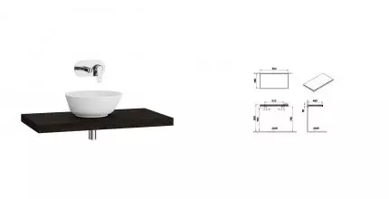 Мебельная столешница «Vitra» Stand 90 МДФ тёмный вяз Мебельная столешница «Vitra» Stand 90 МДФ тёмный вяз