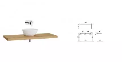 Мебельная столешница «Vitra» Stand 120 МДФ светлый дуб Мебельная столешница «Vitra» Stand 120 МДФ светлый дуб