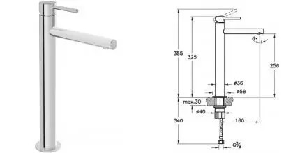 Смеситель для раковины «Vitra» Origin A42558 хром