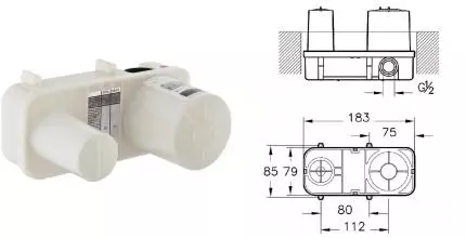 Внутренняя часть смесителя «Vitra» Minibox A42230 белый Внутренняя часть смесителя «Vitra» Minibox A42230 белый