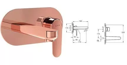 Внешняя часть смесителя «Vitra» Root Round A4272126EXP медь Внешняя часть смесителя «Vitra» Root Round A4272126EXP медь