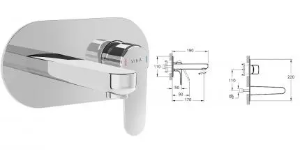 Внешняя часть смесителя «Vitra» Root Round A42721EXP хром