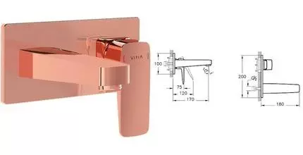 Внешняя часть смесителя «Vitra» Root Square A4273826EXP медь Внешняя часть смесителя «Vitra» Root Square A4273826EXP медь