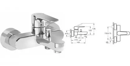 Смеситель для ванны «Vitra» Root Round A42725EXP хром Смеситель для ванны «Vitra» Root Round A42725EXP хром