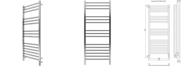 Электрический полотенцесушитель «Terminus» Енисей П15 53/130 Sensor Quick Touch хром правый