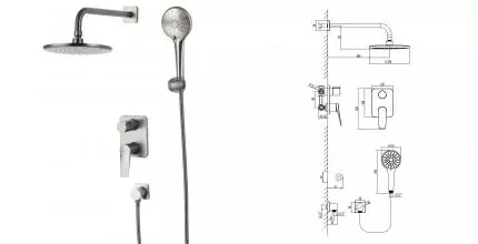 Душевая система «Lemark» Bronx LM3729GM графит