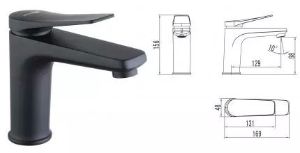 Смеситель для раковины «Lemark» Bronx LM3706BL с донным клапаном чёрный Смеситель для раковины «Lemark» Bronx LM3706BL с донным клапаном чёрный