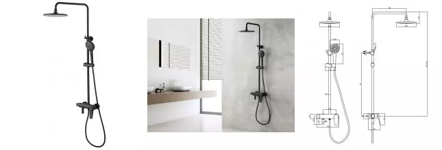Душевая система «Lemark» Bronx LM3762BL чёрная Душевая система «Lemark» Bronx LM3762BL чёрная