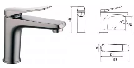 Смеситель для раковины «Lemark» Bronx LM3706GM с донным клапаном графит Смеситель для раковины «Lemark» Bronx LM3706GM с донным клапаном графит