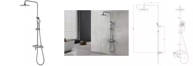 Душевая система «Lemark» Bronx LM3772GM с термостатом графит Душевая система «Lemark» Bronx LM3772GM с термостатом графит