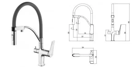 Смеситель для кухни с подключением к фильтру «Lemark» Comfort LM3074C серый/хром