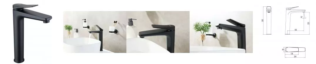 Смеситель для раковины «Lemark» Bronx LM3709BL с донным клапаном чёрный Смеситель для раковины «Lemark» Bronx LM3709BL с донным клапаном чёрный