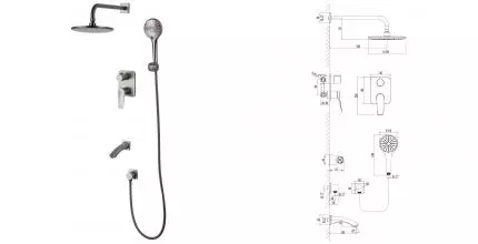 Душевая система «Lemark» Bronx LM3722GM графит Душевая система «Lemark» Bronx LM3722GM графит