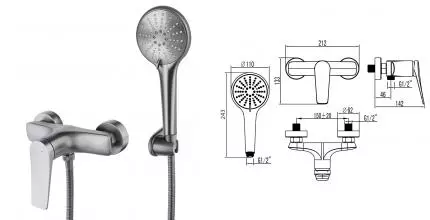 Смеситель для душа «Lemark» Bronx LM3703GM графит