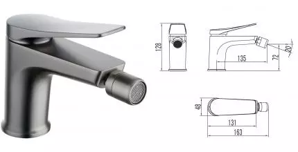Смеситель для биде «Lemark» Bronx LM3708GM графит Смеситель для биде «Lemark» Bronx LM3708GM графит