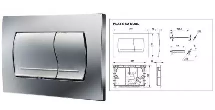 Кнопка смыва «Roca» Active 52B 8901150B2 матовый хром