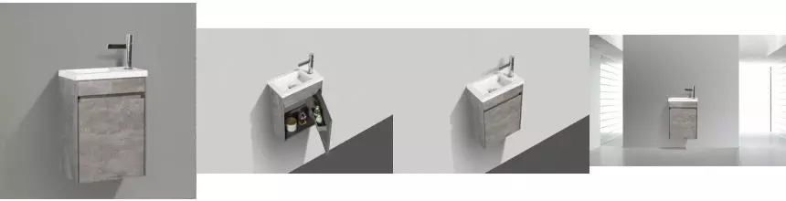 Тумба с раковиной «Belbagno» Pietra mini 40 (BB-400-PM-LVB) подвесная Stucco Cemento правая Тумба с раковиной «Belbagno» Pietra mini 40 (BB-400-PM-LVB) подвесная Stucco Cemento правая