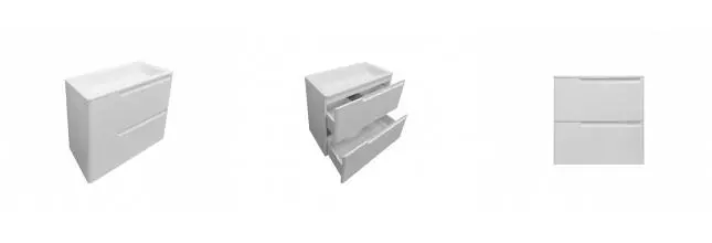 Тумба с раковиной «Эстет» Kare Luxe 60 2 я (Каре Люкс 60/45) подвесная белая