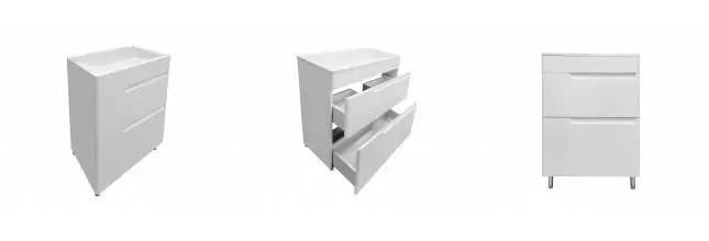 Тумба с раковиной «Эстет» Kare Luxe 60 2 я (Каре Люкс 60/45) белая