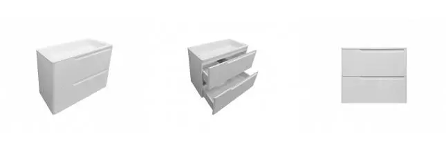 Тумба с раковиной «Эстет» Kare Luxe 70 2 я (Каре Люкс 70/45) подвесная белая