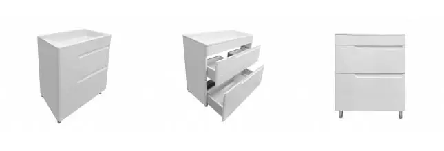 Тумба с раковиной «Эстет» Kare Luxe 70 2 я (Каре Люкс 70/45) белая